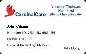 USA Virginia Medicaid Plan First Medical Card